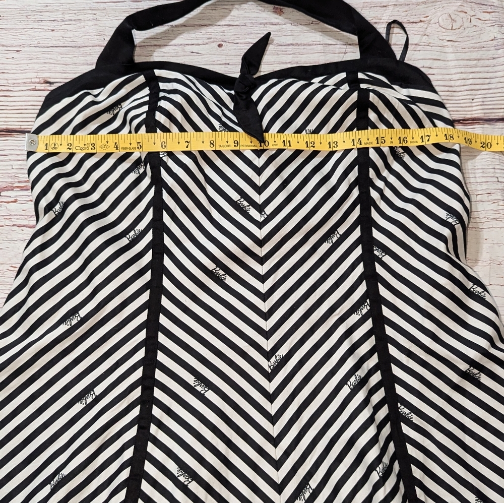 Torrid X Barbie Black & White Retro Stripe Swing Flare Halter Dress SZ 16 NWT - Picture 9 of 11
